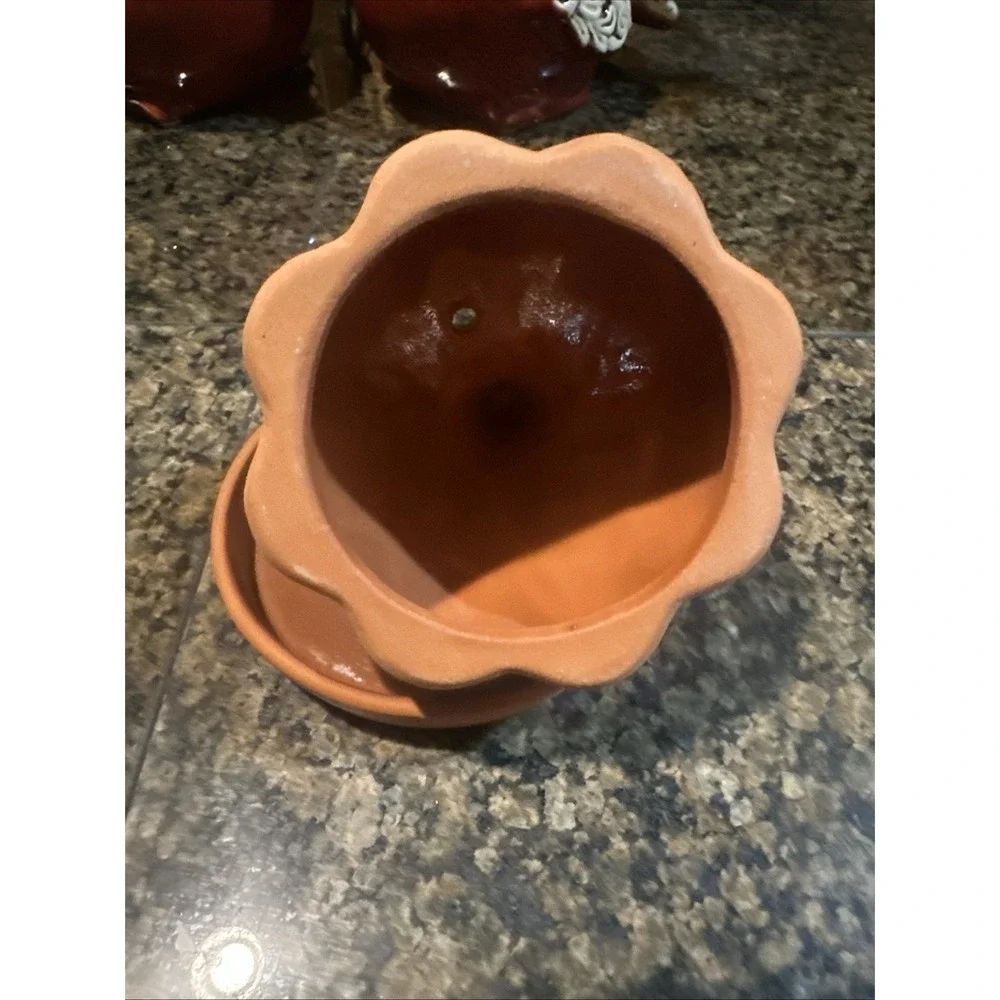 Terracotta Garlic Roaster‎ with Lid New